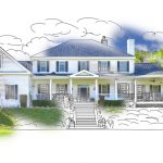 Custom,House,Drawing,And,Photo,Combination,On,White,Background.
